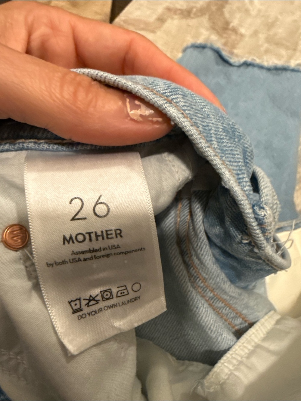MOTHER Light Blue Straight-Leg Jeans - Picture 5 of 6
